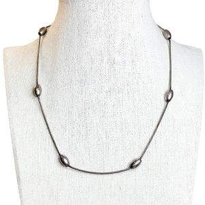 Vintage NOS Sterling Silver 925 Spaced Beaded Necklace NWT